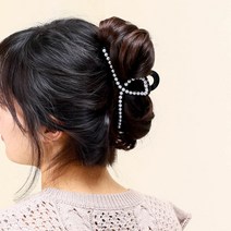 진주 꼬임 집게핀 빅사이즈 반묶음 올림 당고머리핀