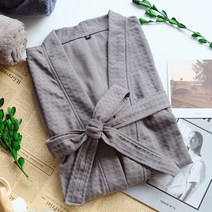 한스마켓 겨울 여름 샤워 가운 와플 목욕 수면 극세사 잠옷 여자남자 커플 로브 홈실내 파자마 골프, 여름 샤워가운, 그레이M, 1개