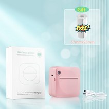 미니 포켓 히트 라벨 휴대용 프린터 무선 블루투스 안드로이드에 대한 휴대 핸드폰에 연결 아이폰 호환 학생 연구, 01 Pink