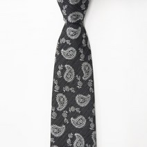 페르시아 페이즐리 그레이-실버 넥타이