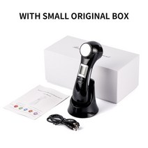 갈바닉 얼굴 목 마사지기 45도 온열 LED EMS미세전류 이온도입 감응식 음파 진동 USB충전식 61 RF EMS Micr, 03 Black with Box