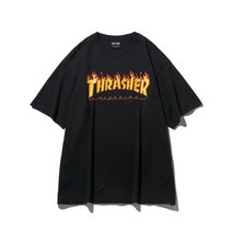 THRASHER 플레임 반팔 티셔츠 블랙