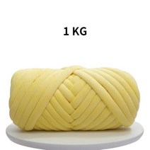 프리미어울 손 뜨개질용 슈퍼 청키 원사 크고 두꺼운 거대한 실 로빙 스피닝 DIY 팔 굵은 벨벳 부드럽고 큰 담요 1kg 1000g, Yellow 1KG
