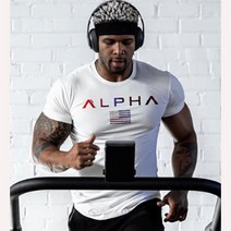 알파 짐웨어 남자머슬핏반팔 헬스티 오로라컬러 티셔츠