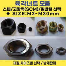 육각너트 모음 M2~M30 /스텐-SUS304 특강-SCM435 콜라너트 일반철-아연도금/사이즈별 낱개판매, 스텐 육각너트 M27 / 재질: SUS304