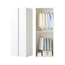 한샘 샘베딩 클로즈 옷장 80cm(높이216cm) 2단행거형 6종, F형 : 크림화이트도어+라이트오크몸통(F)