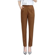 여자 하렘 바지 슬림 하이 허리 스트레치 바지 비즈니스 바지 편안한 캐주얼 바지를 일할 주머니와 함께