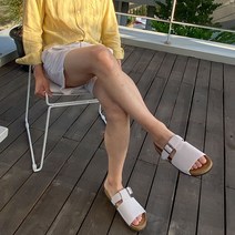 캐주얼 스웨이드 발등 버클 슬리퍼