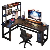 1.2M L자책상 ㄱ자책상 게이밍 컴퓨터 선반, 블랙 왼쪽 140x120