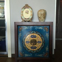 올템블리 화초장 자개장 문갑 서랍장 엔틱 자개농 고가구, 파란 꽃 54x35x67