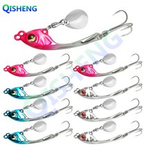 [QISHENG] 스핀 바이브 9개입/세트 메탈 바이브 농어 삼치 광어 우럭 배스 스피너베이트, 혼합 색상A, 10g