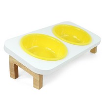 펫다옴 적당한 높이 원목 2구 강아지 밥그릇 냐옹이사료통 길냥이밥그릇 애완견밥그릇 펫식기, 1개
