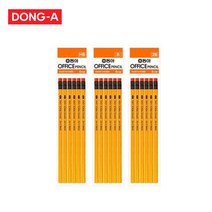동아 오피스연필 지우개 6본 12본 B HB 2B 옐로우연필 사무용 전문가용 국산연필, 1개, 오피스연필 6본(HB)