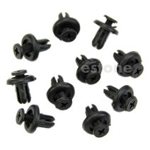 7mm 홀 플라스틱 푸시 나사 리벳 패널 고정 자동차 자동차 자동 새로운 10pcs 용 클립, 검은색