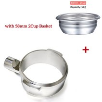 Breville 커피 머신용 바텀리스 포타필터 거치대 헤드 브레빌 BES990 용 58mm 2 귀, 03 For Breville BES920, 02 58mm 2 Cup Basket