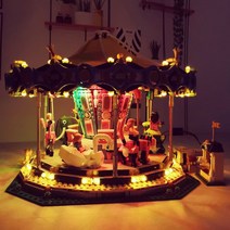 레고 에듀케이션 드래곤 파야칸 캐슬 기사의성 조립 퀸젯 크랩 수퍼카 마블 세트, 09. 회전목마+전기+조명