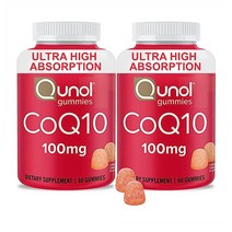 [2병묶음]Qunol 큐놀 코큐텐 Q10 코엔자임 유비퀴논 100mg 60구미, 2개, 60정, 60개