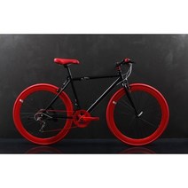 비토 레이서 하이브리드 자전거 알루미늄 프레임 시마노 7단, 블랙, 480