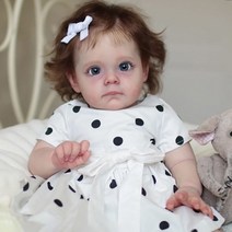리본돌 전문 돌리아 천 바디 60cm Maggie Reborn 인형 손 뿌리 털 부드러운 포옹 바디 인형-303, 1.60cm - blue eye