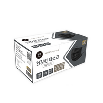 [200매 ] 매일매일 건강하게 건강한 마스크 3중 MB 필터 마스크 (화이트 핑크 블루 블랙), 50매입, 4개, 블랙
