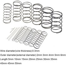10pcs 0.32 3 4 5 6mm 5-50mm 스프링 스틸 소형 압축 해제 기계식 리턴 스프링 압력 스프링 od 2mm 3mm 4mm 5mm, 0.3mm, 15mm