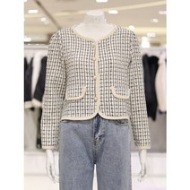 [AK수원점] [밸리걸]진주 버튼 체크 트위드 자켓(394420)