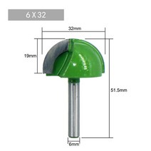 CNC 라운드 바텀 오버 노즈 라우터 비트 세트 카바이드 볼 엔드 밀 목재 목공용 6mm 8mm, 6X32, 09 6X32