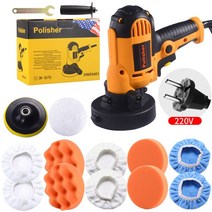 광택기 무선 자동차 듀얼 폴리셔 왁싱기 220V 700W 전동 자동 연마기 속도 조절 버핑 왁싱 머신 차량 광택 공구 기기, 6.EU 16PCS