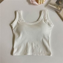 U라인 백리스 브라탑나시 캡내장 나시 슬림핏 크롭 블랙 탑