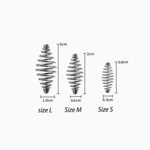 고압세차호스 스테인레스 스틸 스프링 루어 행잉 태클 피더 올리브 모양 케이지 헤어 리그 플로팅 잉어 낚시 도구 20 개/묶음, Size M 0.6x2.0cm