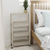 무브메이트 틈새 수납장 슬림 4단 베이지 트롤리 42*16*75cm, 베이지 4단 42*16*75cm