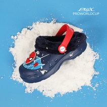 프로월드컵 SP버튼 반짝반짝 라이팅 기능 가볍고 따뜻한 스파이더맨 방한 샌들 크록스 방한 샌들 울산점