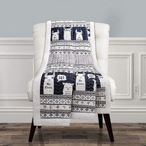 Lush Decor 청록 & 핑크 코끼리 줄무늬 퍼지 양면 셰르파 담요 152.4cm x 127cm (60인치 50 인치) 3580379729