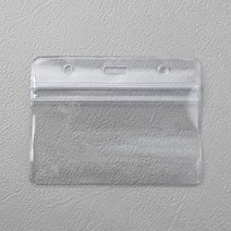 지퍼마감 방수 PVC 투명 명찰케이스 10P세트 가로형