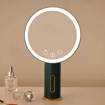 탁상 화장 거울 LED 조명거울 밝기조절 메이크업, 블랙(백색광)