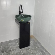 라비앙 대리석 세면대+도기 (기본구성=세면기+대리석상판+받침대 / 수전 팝업 트랩은 추가구매 필요, 심플 받침대 블랙펄+도기 9504 (수전팝업별매)