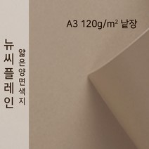 뉴씨플레인 종이문화 얇은 양면색지 120g A3 낱장 1매 No.58 금발색, 1장