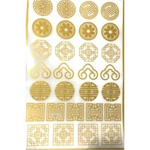 쏘하 추석 설 맞이 직접떼는 전통문양 전사지 A3 사이즈, 골드