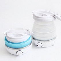 여행용 휴대용 접이식 전기포트 라면 커피 분유 멀티 포트 해외배송 돼지코포함, 블루
