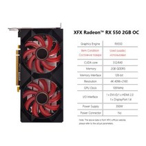 XFX-RX 580 8GB 4GB 2GB 그래픽 카드 AMD GPU Radeon RX590 570 560 550 R7 R9 370 380 비디오 데스크탑 P, RX550 2GB 2Fan, 03 RX550 2GB 2Fan