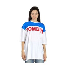 Filles A Papa Ladies White Blue Jersey Oversized T-Shirt Brand Size 315 - VINCE-WHITEBLUE