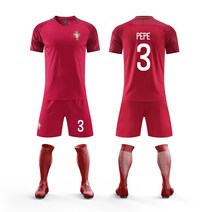 2016 포르투갈 유니폼 단체구매 복고 이변 메인 축구복 세트 남자 cro 경기 훈련 유니폼 인쇄
