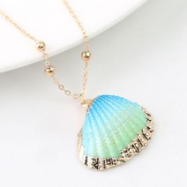 2021 boho 조가비 쉘 목걸이 쉘 골드 쉘 체인 목걸이 여성 조개 초커 목걸이 펜던트 쥬얼리 보헤미안 여성, 열하나
