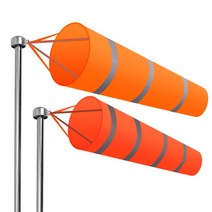 풍향계 풍향기 윈드삭 측량 풍속계 형광반사 윈드삭 기상 안전점검 옥외지붕점검, D.오렌지-화이트  2m