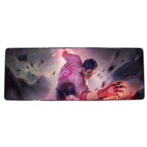 롤 LOL 디자인 마우스 패드 79종 시리즈 리그 오브 레전드 장패드 3mm 두께, 900x400mm + 3mm개, 피콕 블루 리 청