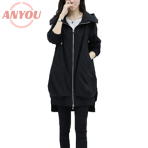 ANYOU 여성후드직업후드자켓 지퍼후드티