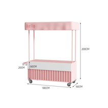 플리마켓메대 이동식매대 행사매대 프리마켓 가판대, 핑크180x60x200