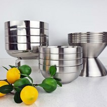 키친플러스 쌓기편한 이중 스텐 냉면기 탕기 업소용 식당 그릇 유광 이중스텐 면기 라면 갈비탕, A타입. 이중 냉면기(샤틴무광) 중