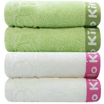4장 헬로키티 리본타올 코마사 캐릭터 국산, 연두, 화이트, 4개