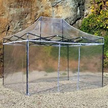 럭시홈 올 투명 캐노피천막 풀 세트 - 투명지붕+일체형투명벽면+보관가방 서비스 [골조 포함 / 미 포함 선텍], [골조 포함 풀 세트] 골조+투명지붕+투명벽면+보관가방, 3x6m